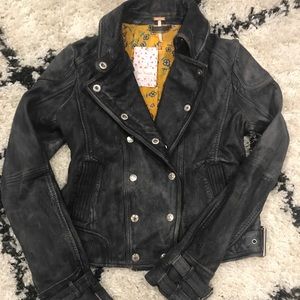 Free People leather jacket NWT